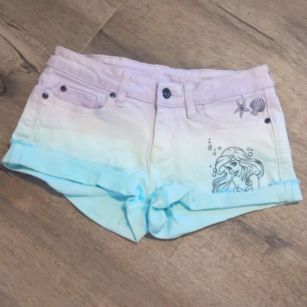 Disney hot topic little mermaid ombre shorts